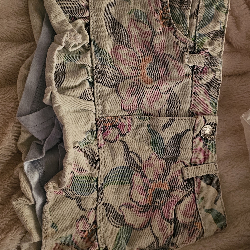 Embroidered Denim Shorts And Skirt - Picture 2 of 4